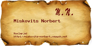 Miskovits Norbert névjegykártya