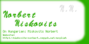 norbert miskovits business card